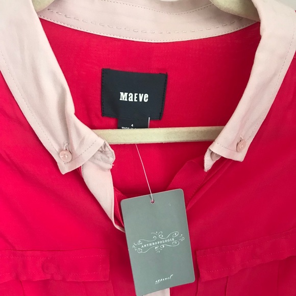 NWT Anthro Maeve Silk Button Up | 4 - Picture 4 of 7